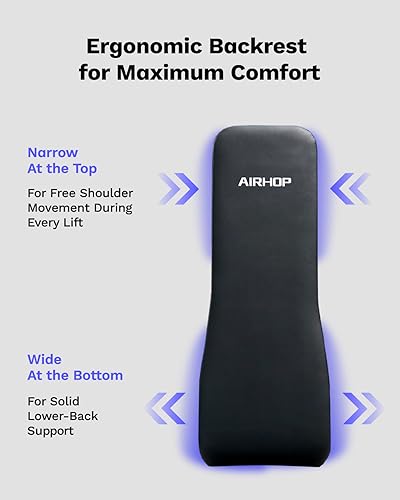 Miniatura 5 de AIRHOP Banco de pesas ajustable mejorado, prensa de banco para entrenamiento de cuerpo completo, ahorro de espacio de plegado rápido, banco de