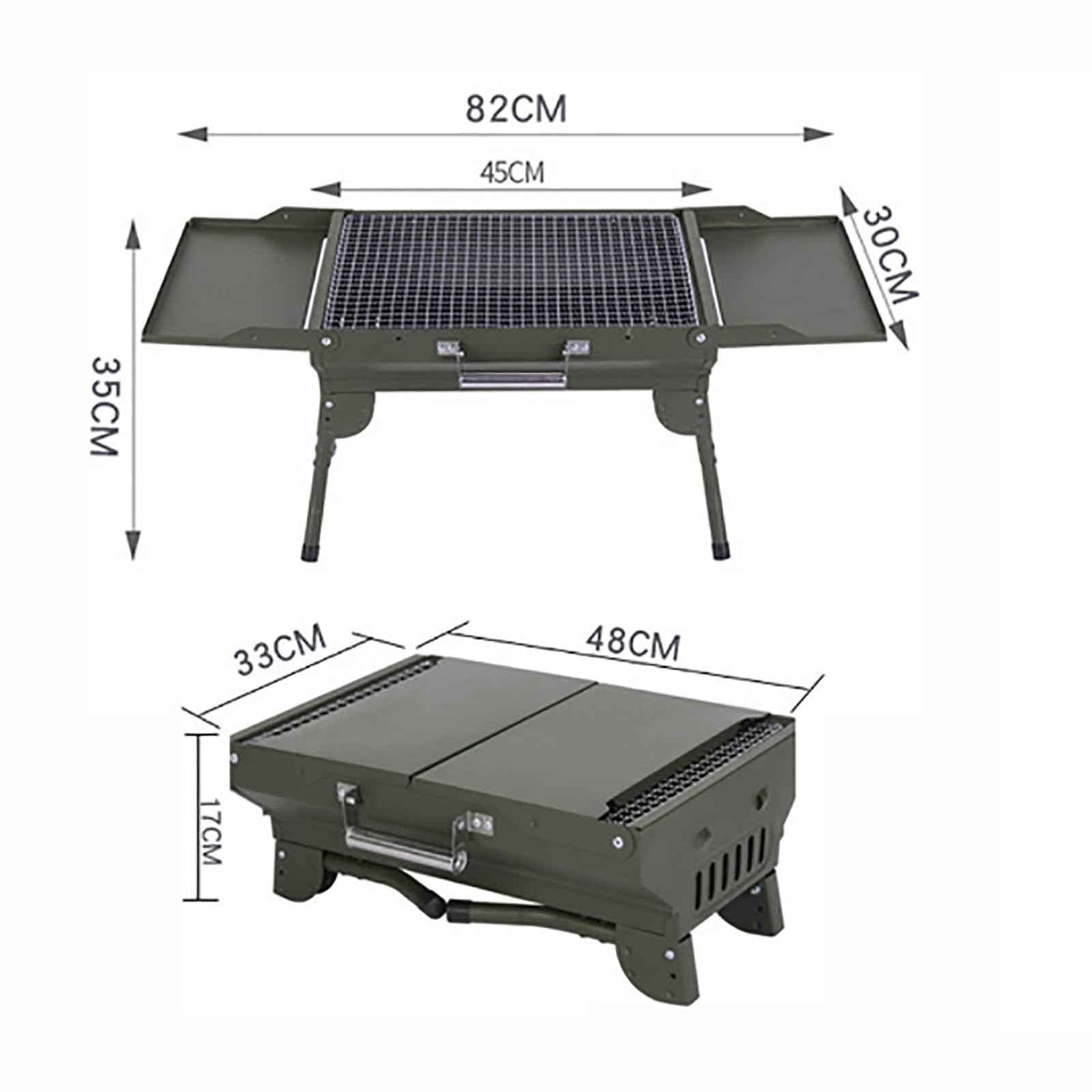 ERICAT Holzkohlegrills, Tragbarer Holzkohleständer mit Griff, Einzigartiges Klappdesign und Stabiler Tischgrill, Langlebig, Platzsparend und Einfach Zu Transportieren, für Lagerfeuer, Terrasse