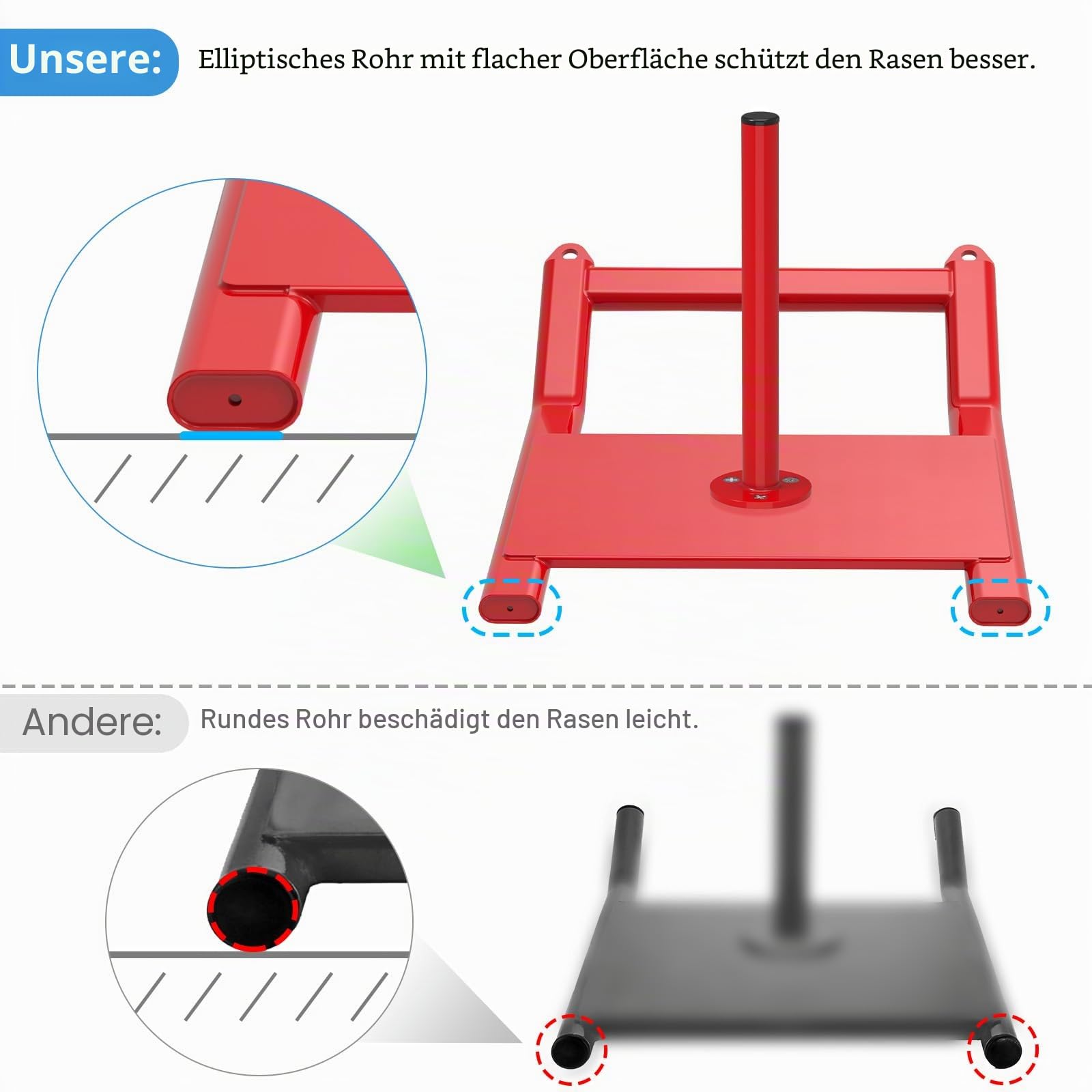 BeneLabel Gewichtsschlitten, Fitness Schlitten Teppich Gras Trainingsschlitten Indoor Outdoor Sportliche Schlitten für Geschwindigkeit Krafttraining mit Widerstand Gurtzeug & Seil, Rot
