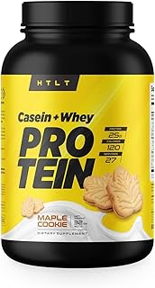 Casein + Whey Protein by HTLT | Whey & Casein Protein Shake Powder | Slow-Release Whey & Casein Protein for Sustained Energy | Casein Protein Powder for Baked Treats, Maple Cookie