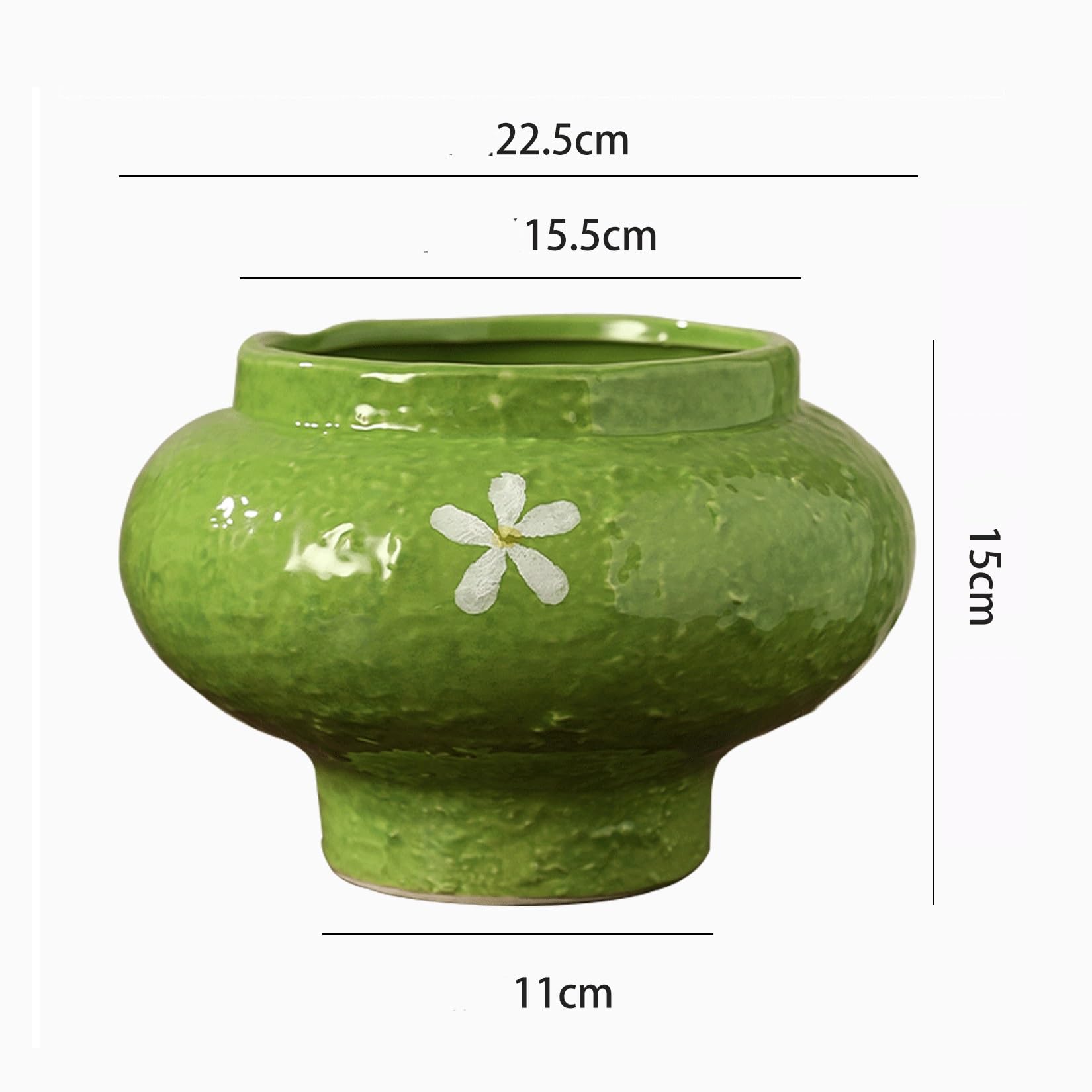 Doniczka Ceramiczne doniczki w stylu vintage, idealne do użytku domowego i szczególnie odpowiednie uprawy storczyków Phalaenopsis Rośliny domowe, sukulenty, kwiaty(Green)