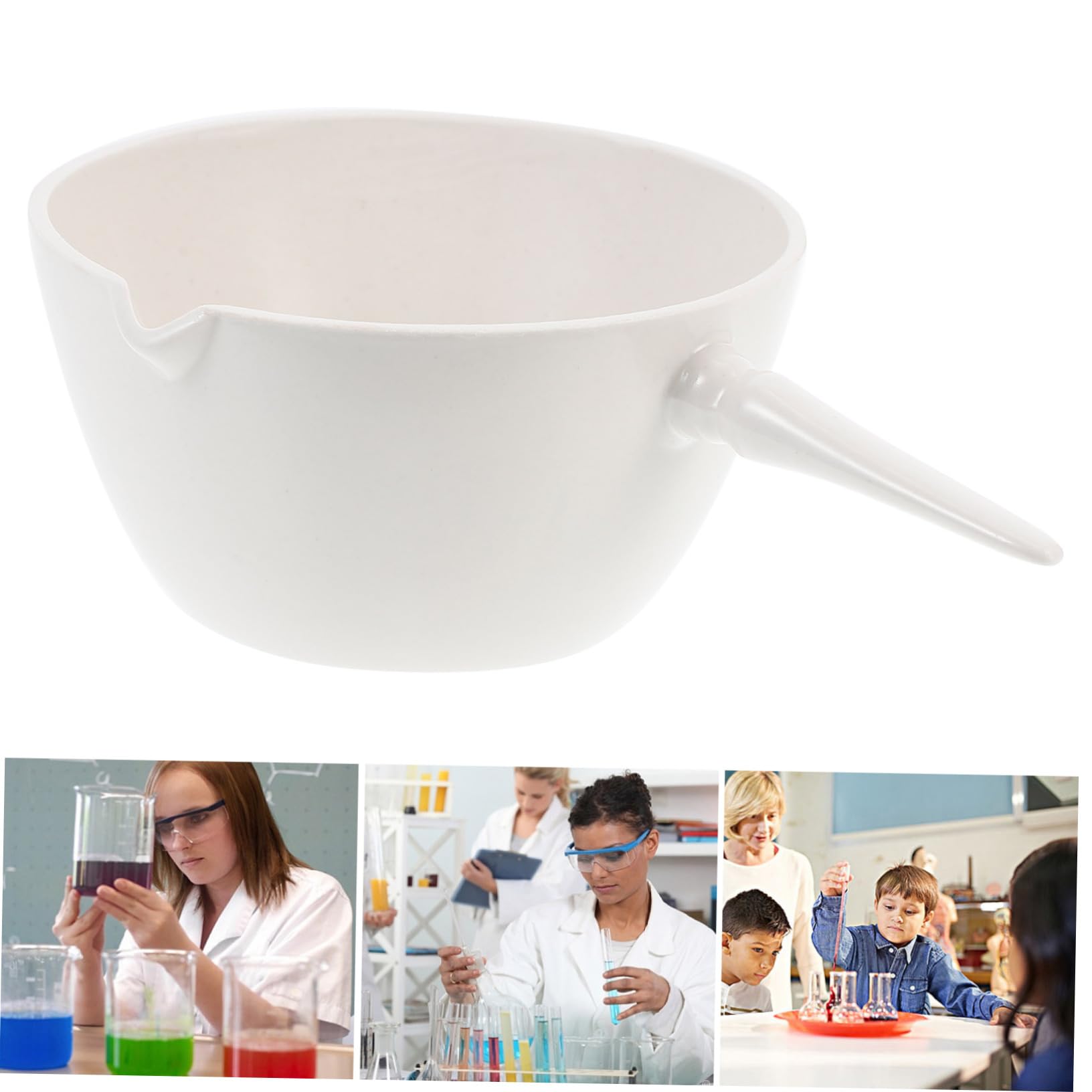 OUNONA 1pc rotonda evaporazione bacino maniglia laboratorio porcellana evaporazione piatto per stoccaggio sicuro e capacità di evaporazione per uso scientifico ed esperimenti