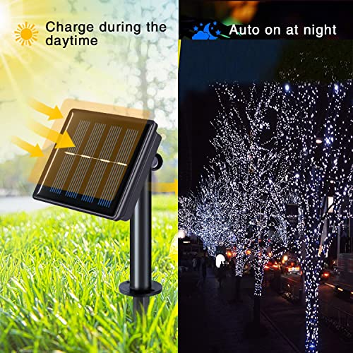 Solar String Lights Outdoor Waterproof, 2 Pack 100 LED Solar Copper Wire Garden Lights with 8 Mode 12M/33Ft - Image 4