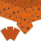 UOMNICUE Christmas Tablecloth 54 X 108Inch,Disposable Plastic Red White Christmas Trees Snowflakes T
