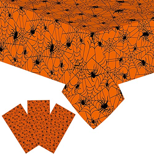 Uomnicue Christmas Tablecloth 54 X 108Inch,Disposable Plastic Red White Christmas Trees Snowflakes Table Cover Christmas Theme Tablecloth For Christmas Holiday Party Decorations (3, Spider Web) #TOP2