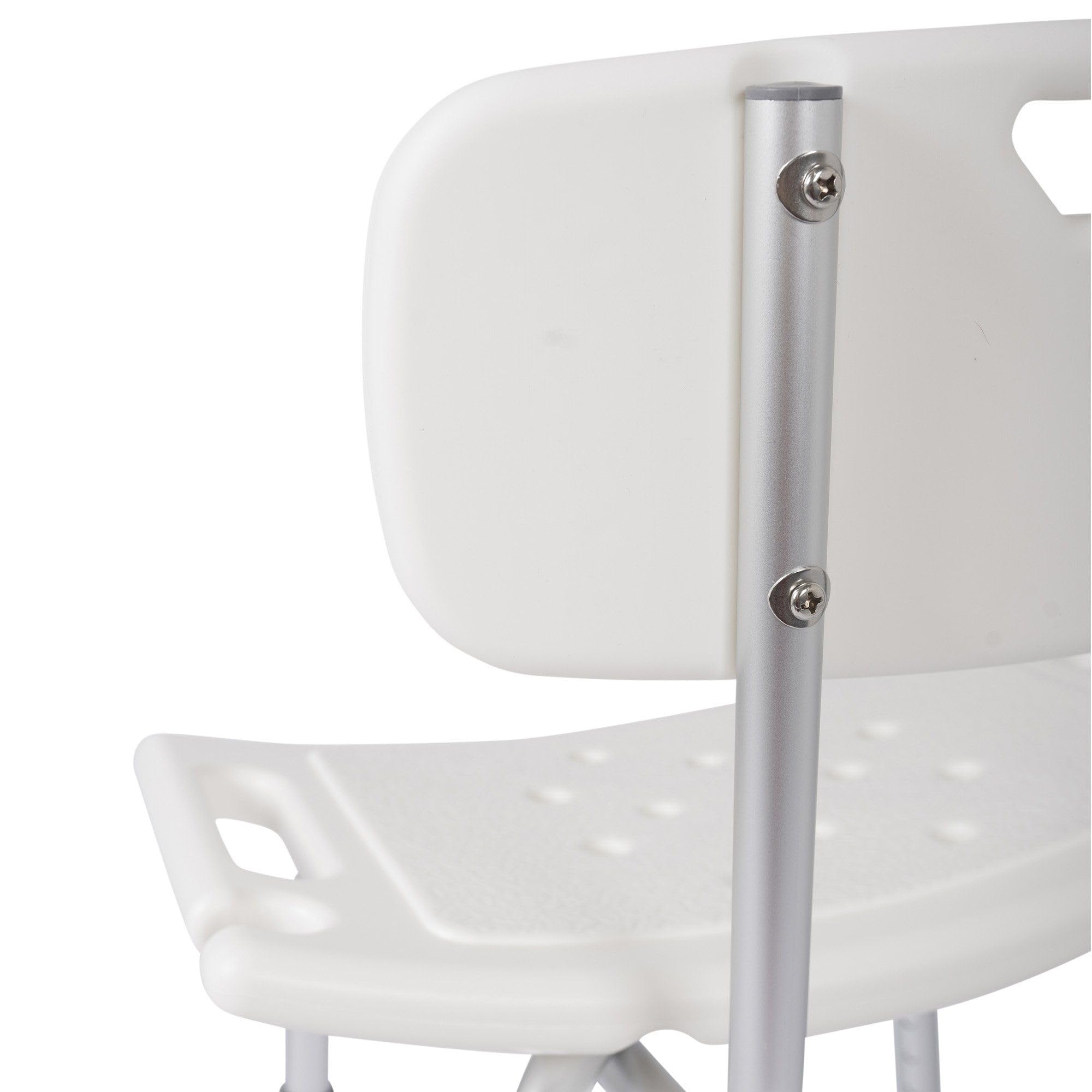Sgabello da doccia, regolabile in altezza, antiscivolo, 39 – 52 cm (Con schienale)
