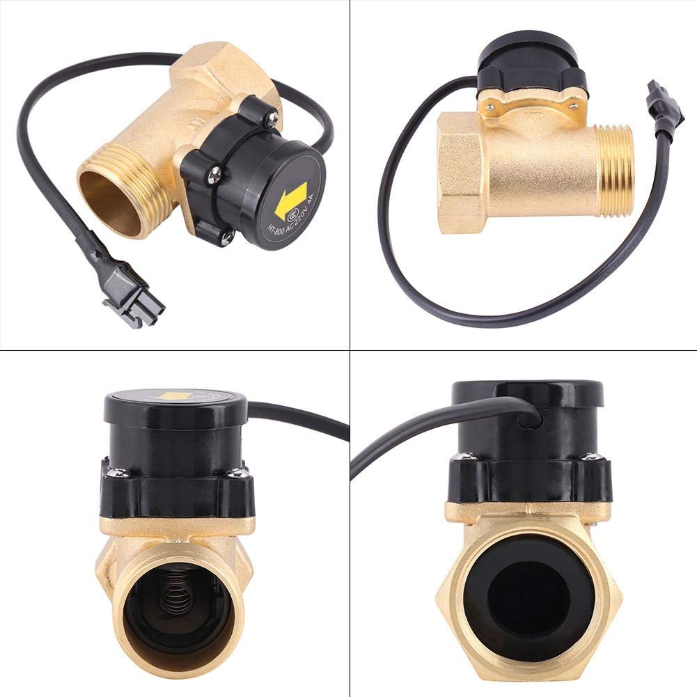 VIFER Commutateur de Capteur de Débit, HT-800 G1 Filetage 220V Interrupteur de Débit d'eau Capteur de Débit de Pompe à Eau Interrupteur de Débit Automatique