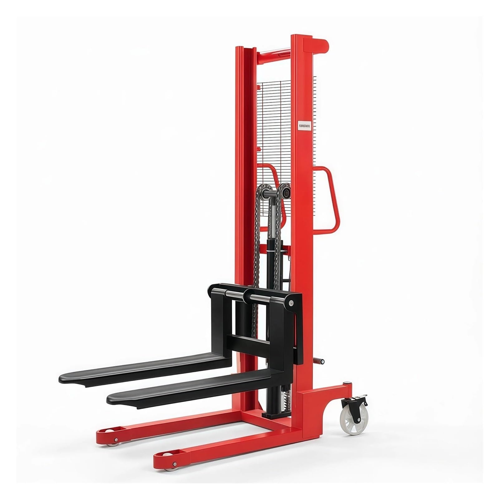 Pallet Truck Hand Stacker 1T Fork C-Channel Steel with Brake for Storage Warehouse