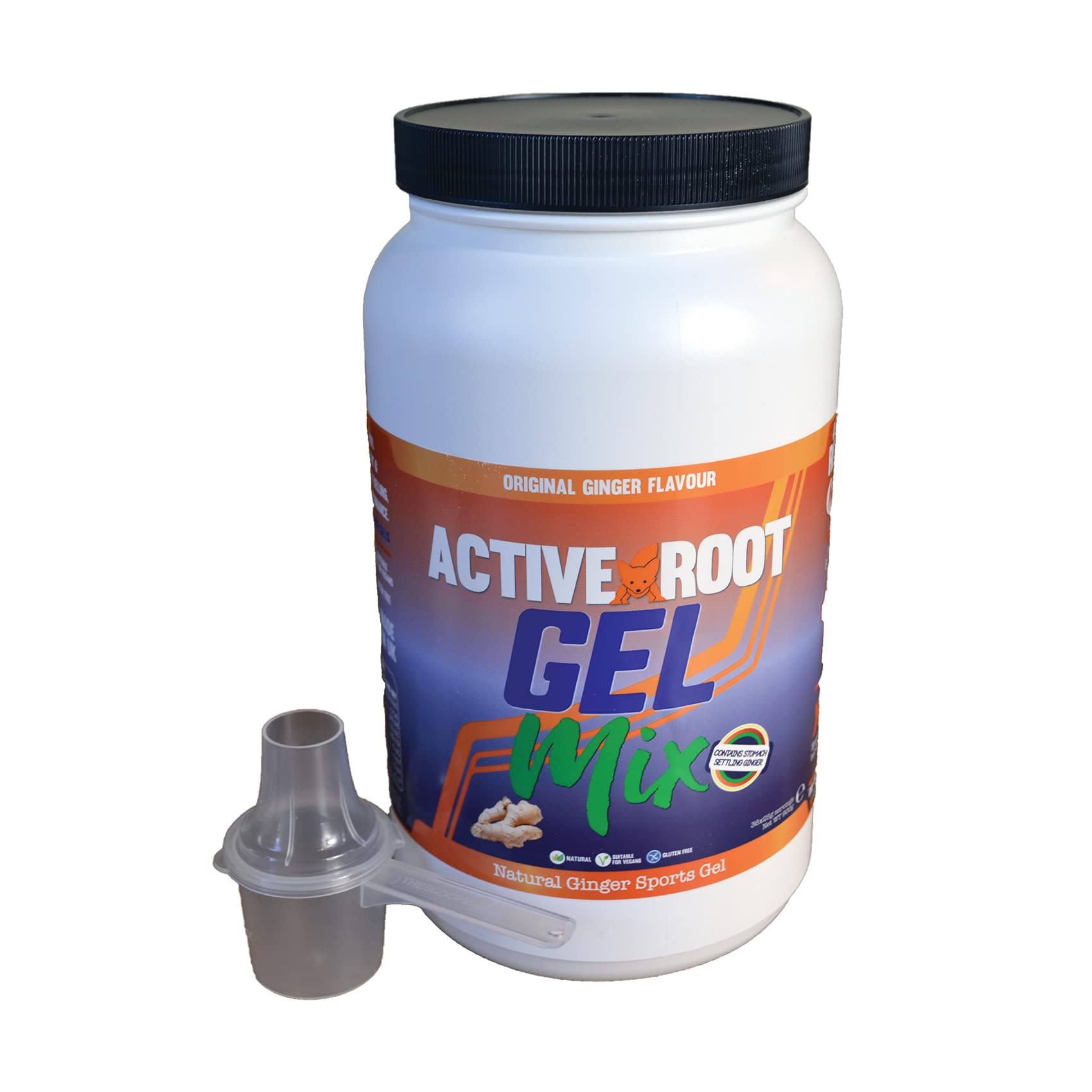 Active Root Energy Gel Mix, Original Ginger Flavour, Natural Energy Gel, Vegan and Eco-Friendly (900g, 36 Servings)