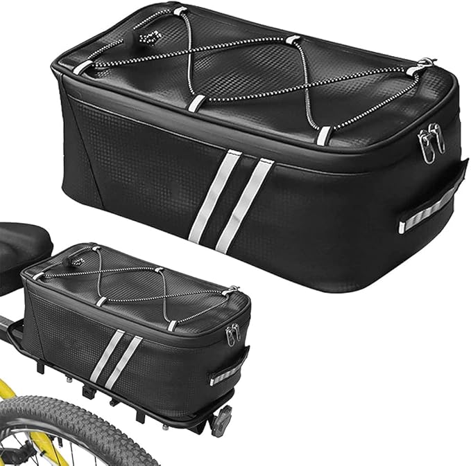 Borsa Da Bicicletta Posteriore Impermeabile 12L Con Portabicchiere - SPBG 22, Tessuto Oxford, Tracolla Rimovibile, Rifrangente - 3