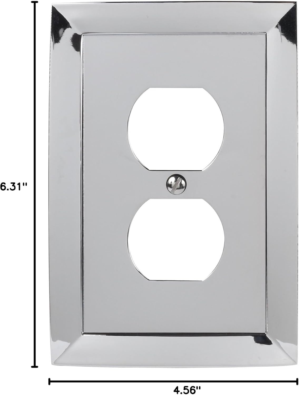 Amerelle 61DCH Studio Wallplate, 1 Duplex, Cast Metal, Polished Chrome, 1-Pack