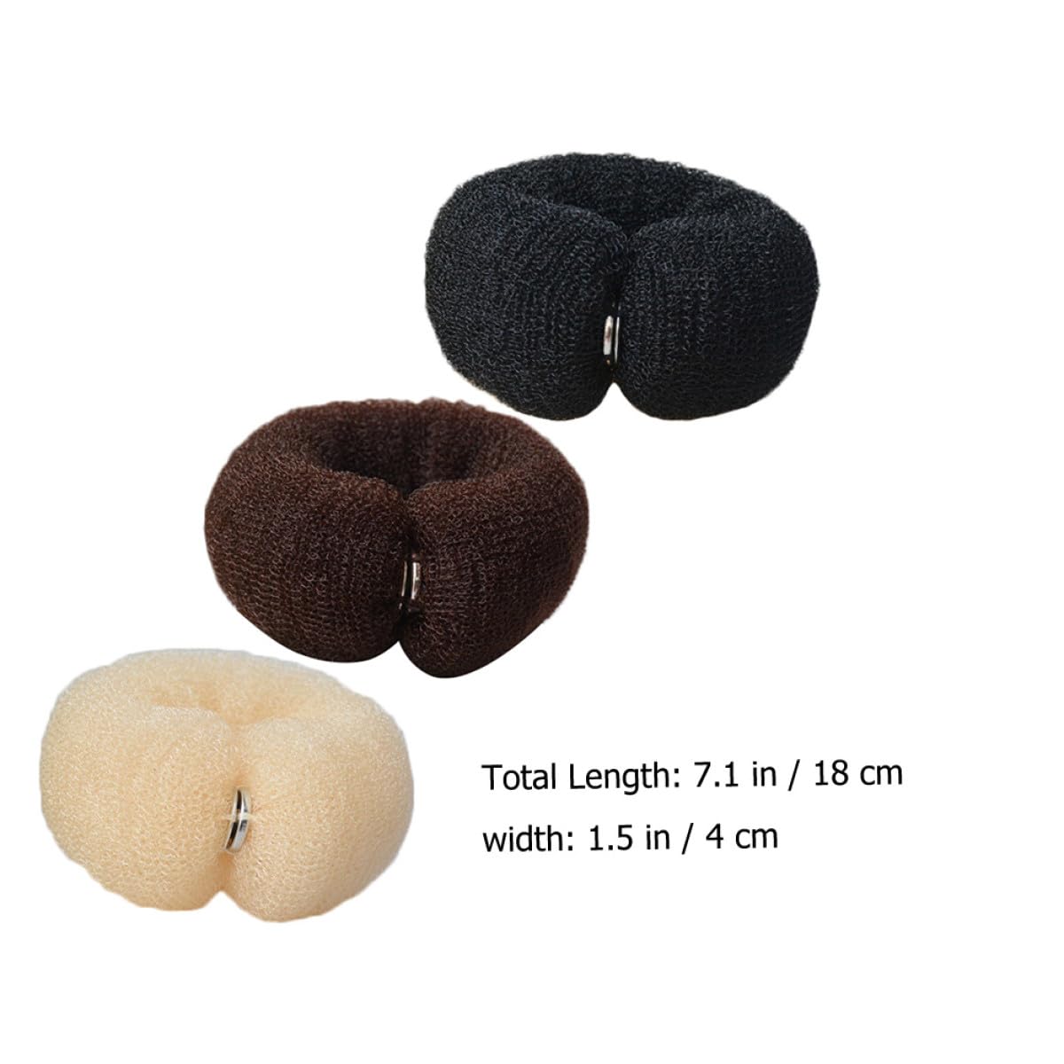 3pcs Hair Donut Bun Makers Nylon Hair Bun Shapers with Buckle for Women
