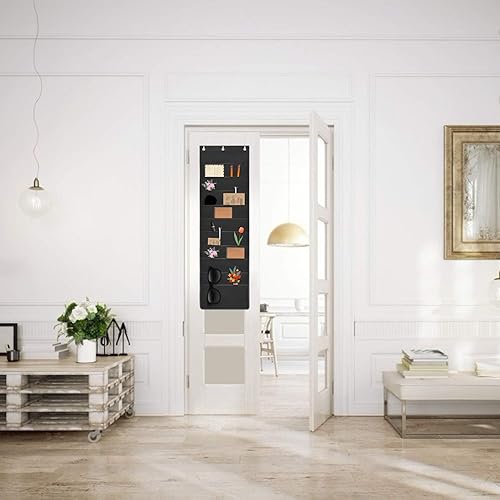 Miniatura 6 de HAOHAN Organizador de archivos de pared para colgar sobre la puerta, 10 bolsillos, tela Oxford, para revistas, bolígrafos, carpetas de archivos en