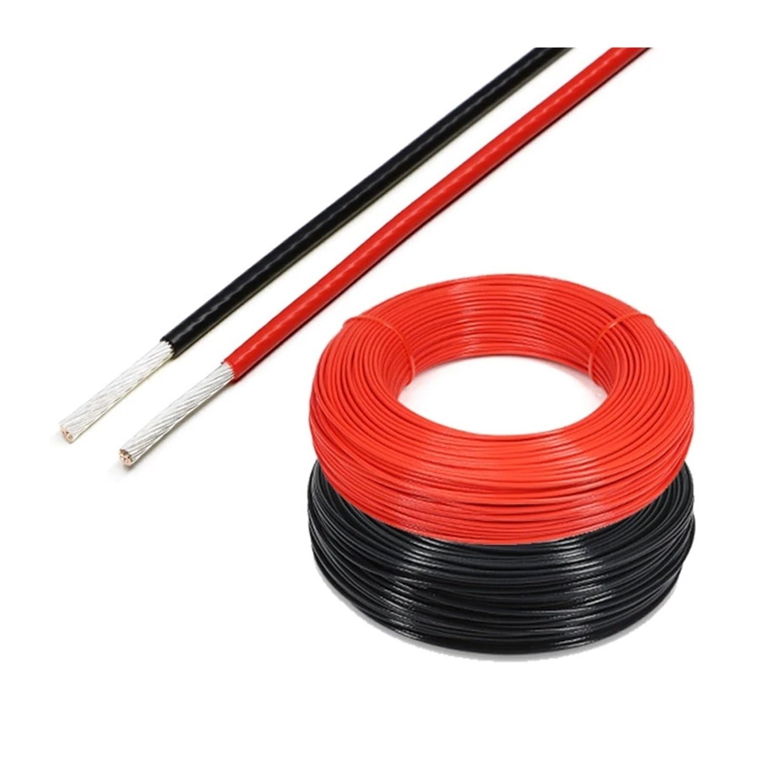1~100m PTFE Posrebrzany Drut Elektroniczny Izolowany Wysokiej Czystości 22 20 18AWG Audio Kabel Miedziany Do Słuchawek(Black 20m,22AWG)