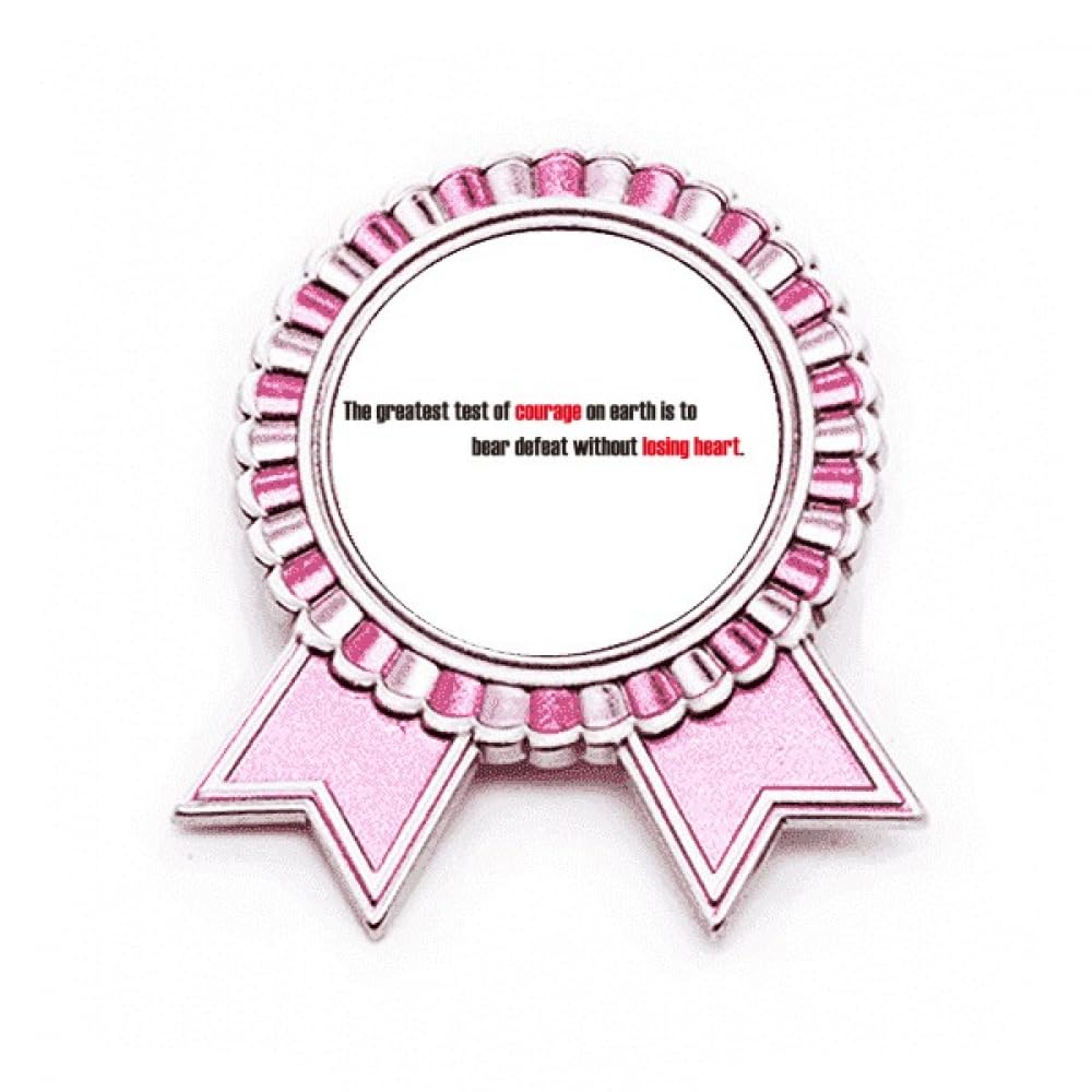 Broche citation « The Greatest Test Is To Bear Defeat » rose métal M - 4
