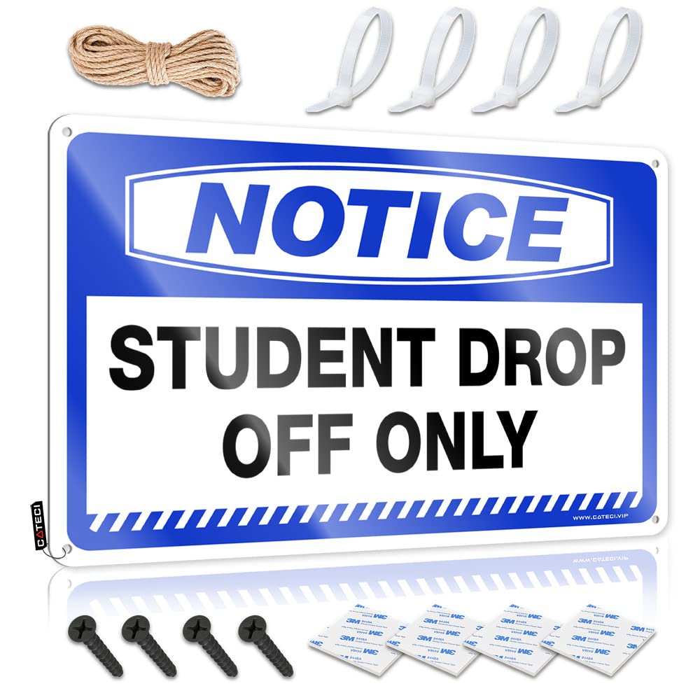 STWNVOITV Funny Outdoor Signs Notice Student Drop Off Only Tin Sign Funny Signs For Home Bar Funny Tin Sign(30X40CM)