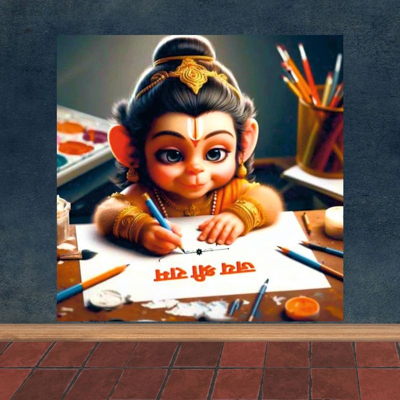Image of British Terminal Cute little Bal Gopal Baby God Krishna| Kanha Ji | Laddu Lord Makhan Chor Painting Religious Poster for Pregnant Women for wall (matt thin vinyl,sticker,multicolor,unframed)| bj194