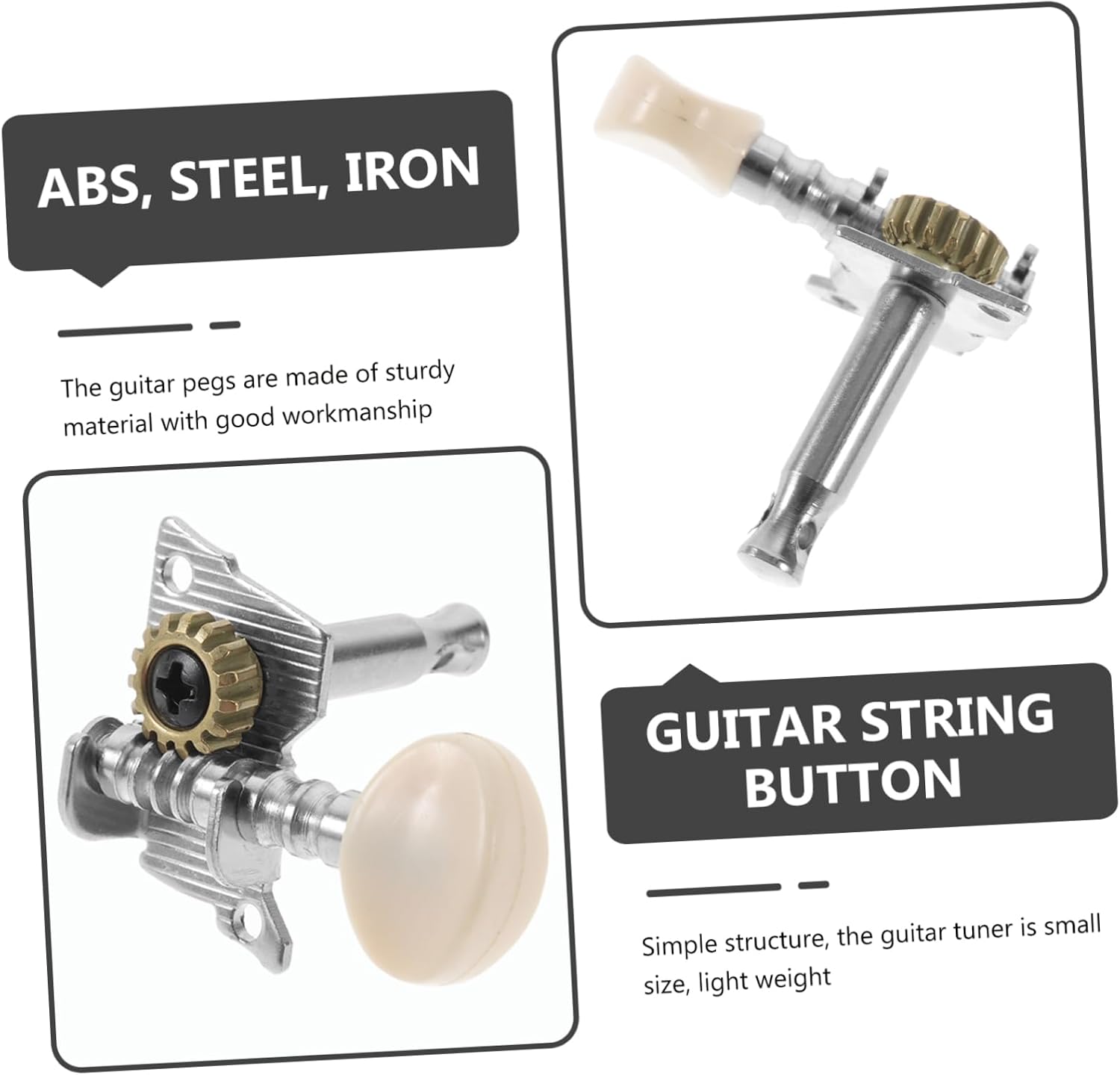 6pcs Guitar Tuner Pegs Folk Guitar Tuning Pegs Tuning Keys Accessories for Beginners