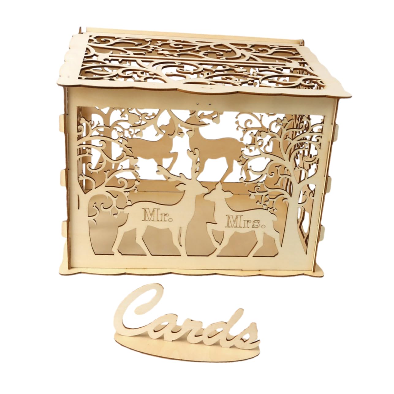 Ciieeo Rustic Card Boxes for Wedding Wooden Sign-in Box Wedding Decor Cards Holder