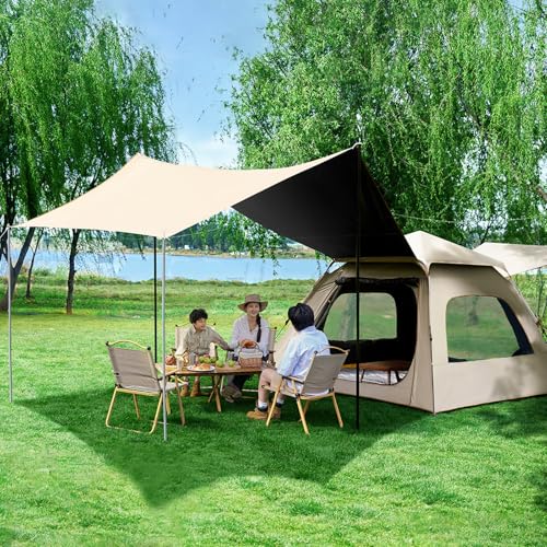 Carpa Camping 2 en 1 con 2 Puertas y 2 Ventanas para 5-9 Personas miniatura 1