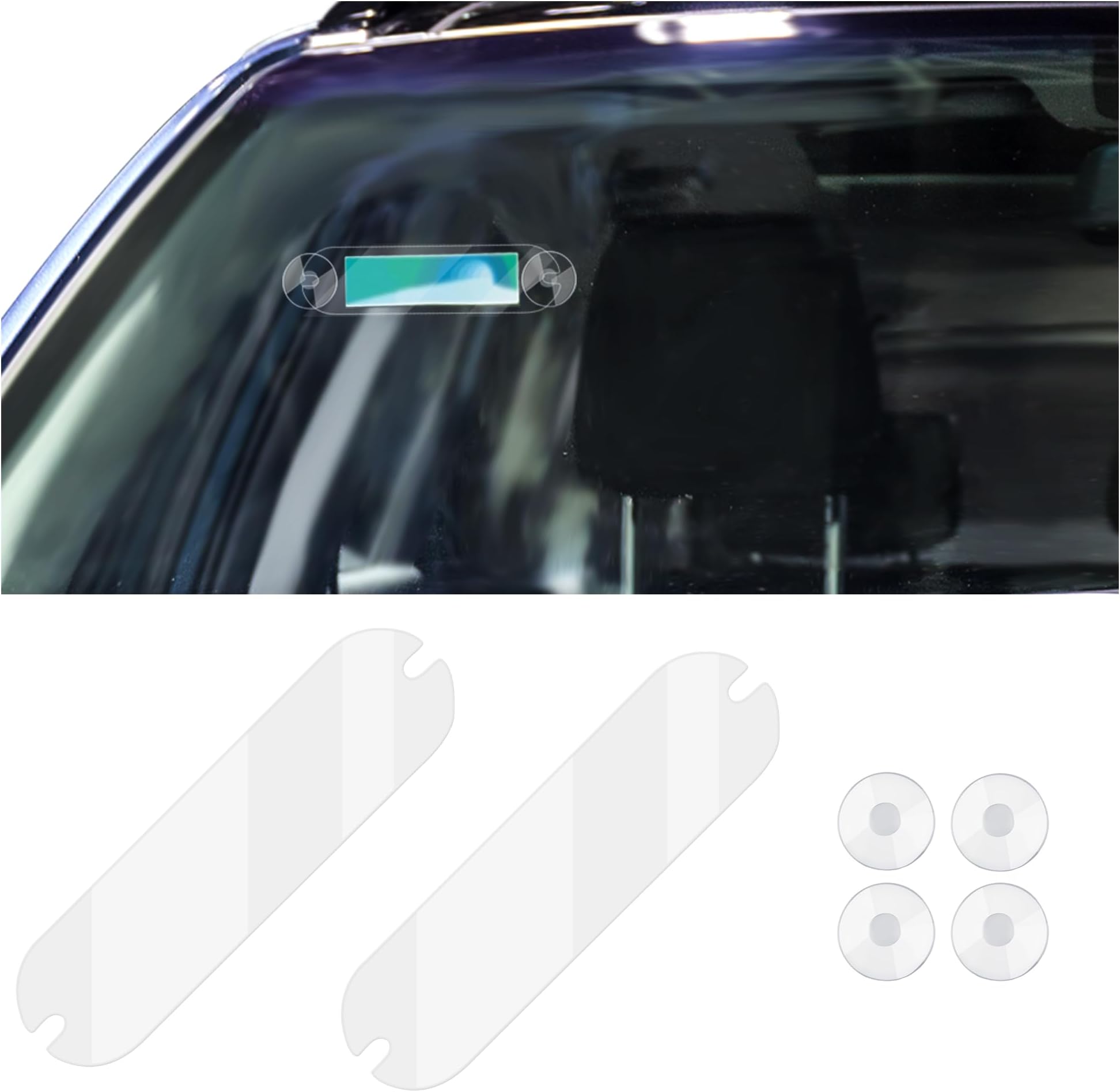 NHHC 2PCS Ezpass Holder for Windshield with 4*Suction Cups,Ez Pass Holder for Speed Pass The Tollbooth of Cars SUVs Trucks,Strongly Fixed Ezpass Mounting Strips Fits Toll Pass