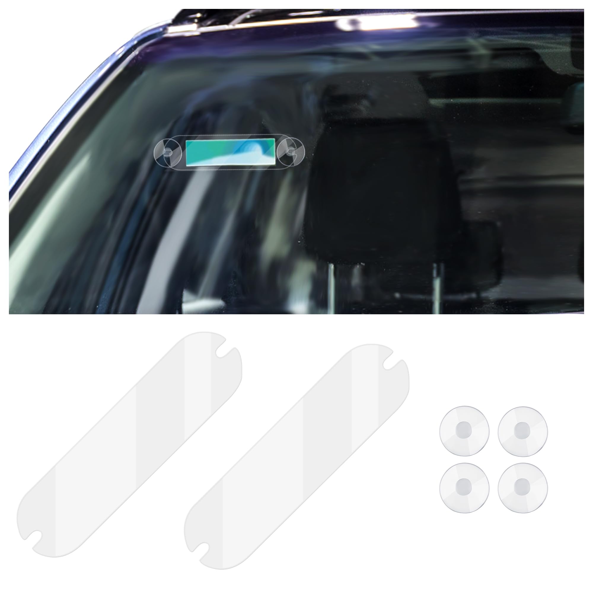 2PCS Ezpass Holder for Windshield with 4*Suction Cups,Ez Pass Holder for Speed Pass The Tollbooth of Cars SUVs Trucks,Strongly Fixed Ezpass Mounting Strips Fits Toll Pass, 5.88*1.54*0.45 inch