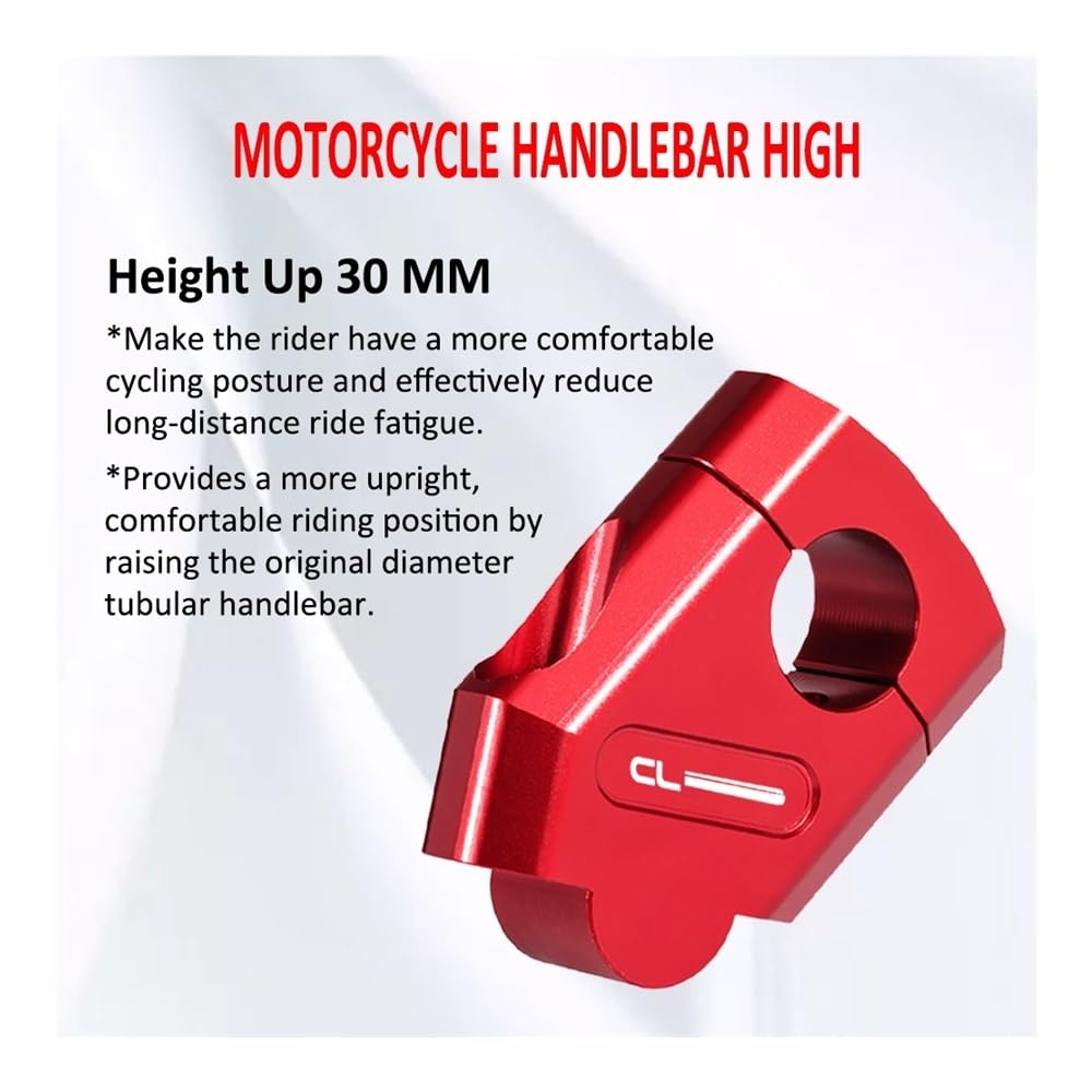 Riser Per Manubrio Moto CL500 - Innalzatore In Lega Di Alluminio 22mm, Per Pit Bike, Motocross, Colore Nero