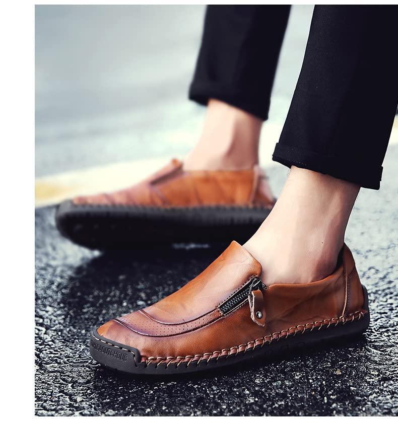 Men's Large-Sized Flat Loafers with Welted Stitching, Soft Rubber Sole, Comfortable for Business and Fashion wear, Suitable for Daily outings and Driving.2