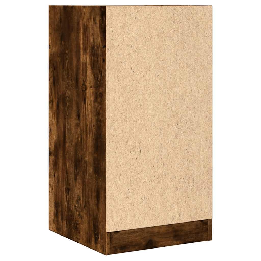 Armoire à pharmacie en bois de chêne fumé - 40 x 41 x 77,5 cm - Avec 2 tiroirs de rangement et tiroir - Commode polyvalente pour bureau, salon, cuisine et couloir