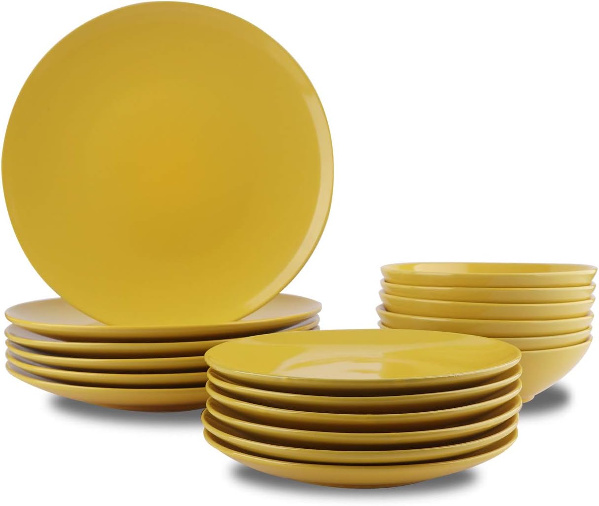 Amazon Basics 18Piece Dinnerware Set Blue Accent, Service for 6