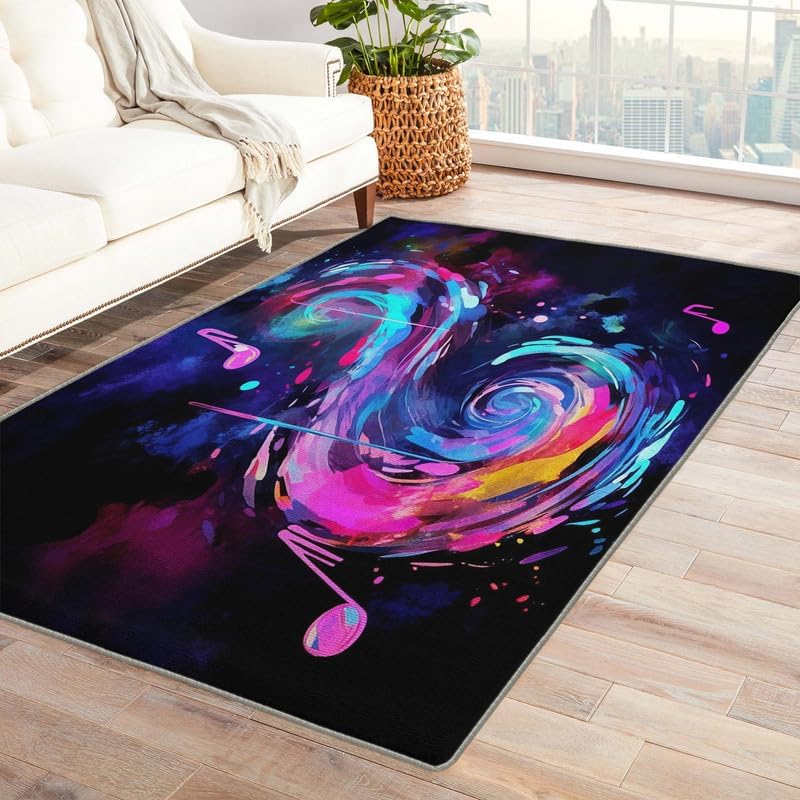Miniatura 8 de Alfombras lavables para entrada, sala de estar, dormitorio, alfombra de guitarra y decoración del hogar, alfombra de área musical de 2 x 3 pulgadas,