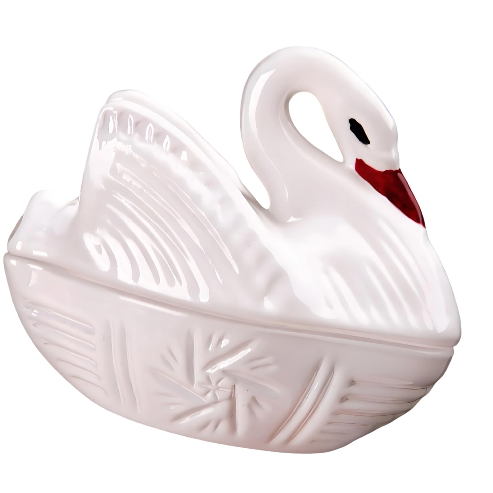 Mekalero Glass Ducks Shape Candy Jar with Lid Covered Dishes Plate for Kitchen Desktop Decors and Storage of Snacks Dessert Candy Jar with Lid