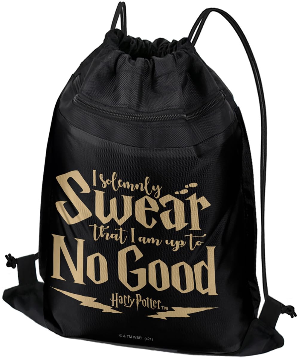 LOGOVISION Harry Potter I Am Up To No Good Drawstring Backpack Sports Bag Sackpack 17