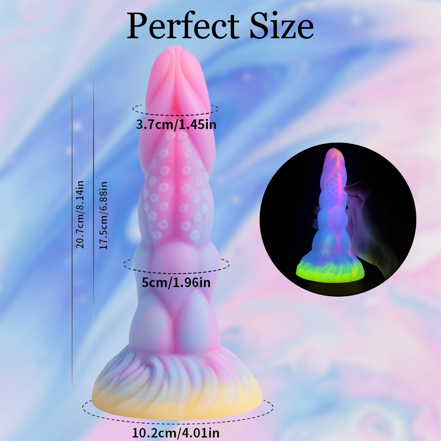 8.14in Fantasy Tentacle Realistic Monster Dildo Adult Sex Toys, Big Huge Thick Anal Toys with Strong Suction Cup, Liquid Silicone Anal Plug Prostate Massager, Soft Giant G Spot Play Dildo for Women