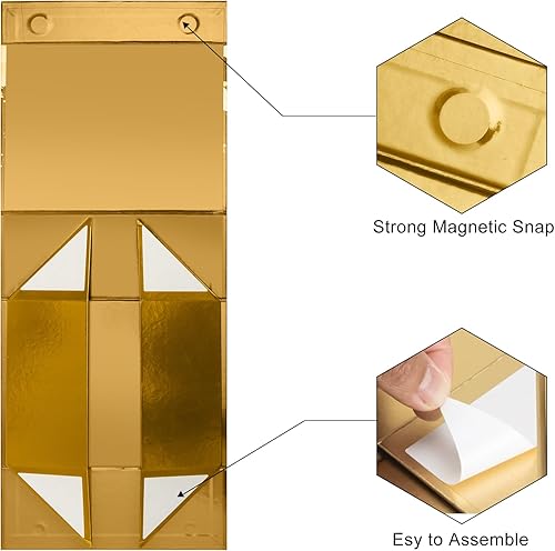 Miniatura 4 de Cajas de regalo de Navidad con tapas 1 paquete 86 x 66 x 39 pulgadas caja de regalo de Nochebuena de lujo con cinta de regalo para tarjetas de