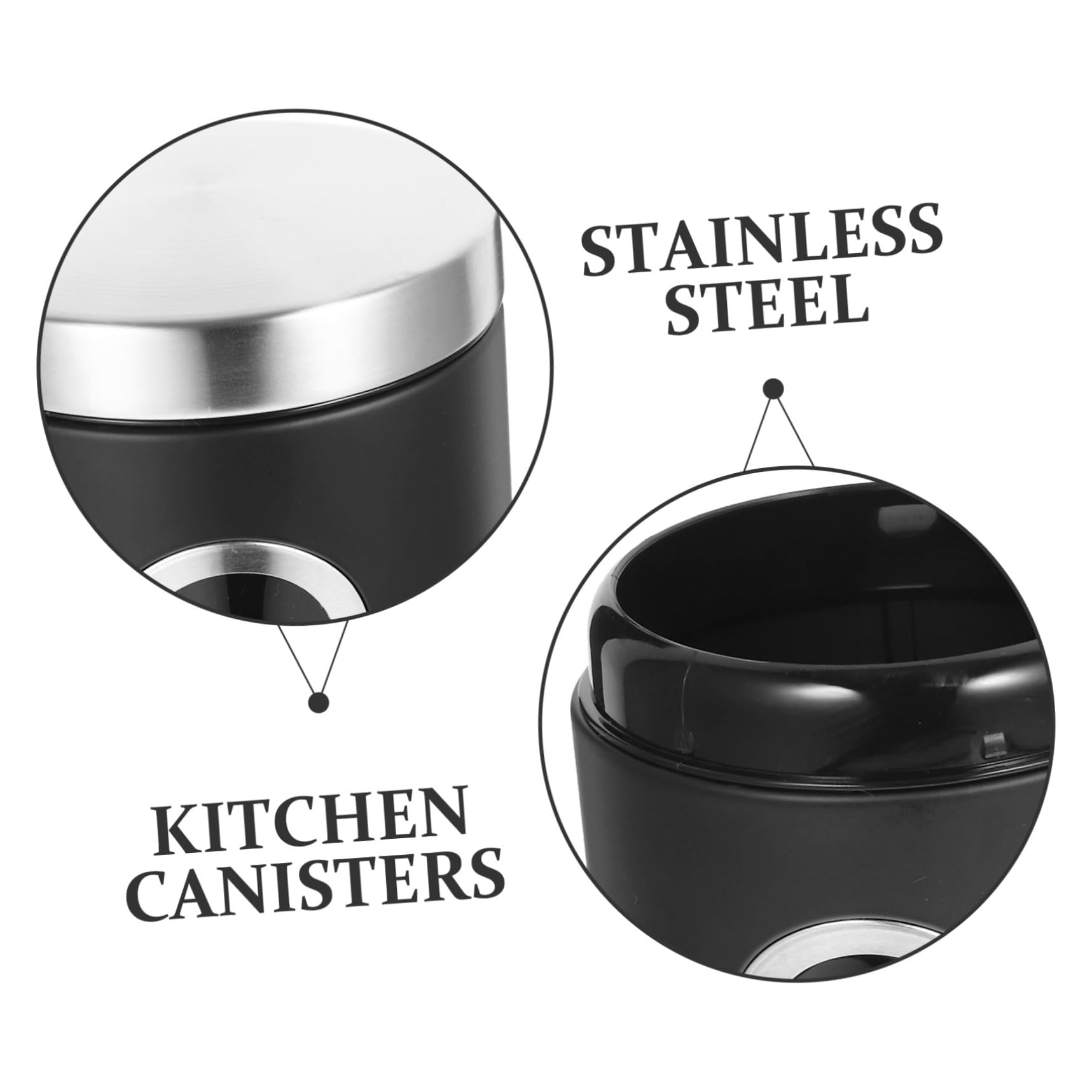 3 pezzi Barattoli da Cucina in Acciaio con Ermetico Contenitori Sigillati per Caffè e Spezie Design Compatto e Trasparente per Conservazione e Ordinata