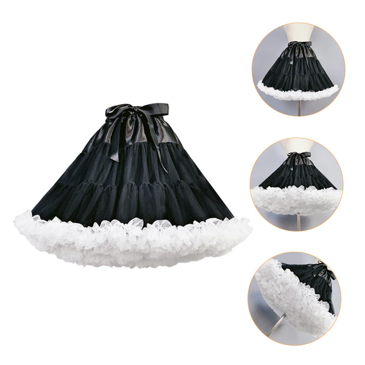 Beaupretty Lolita Unterrock aus Tüll Weiß für Damen und Brautkleider | 1 Stück, Knitterarm und Pflegeleicht, für Festliche Anlässe und Süßen Stil