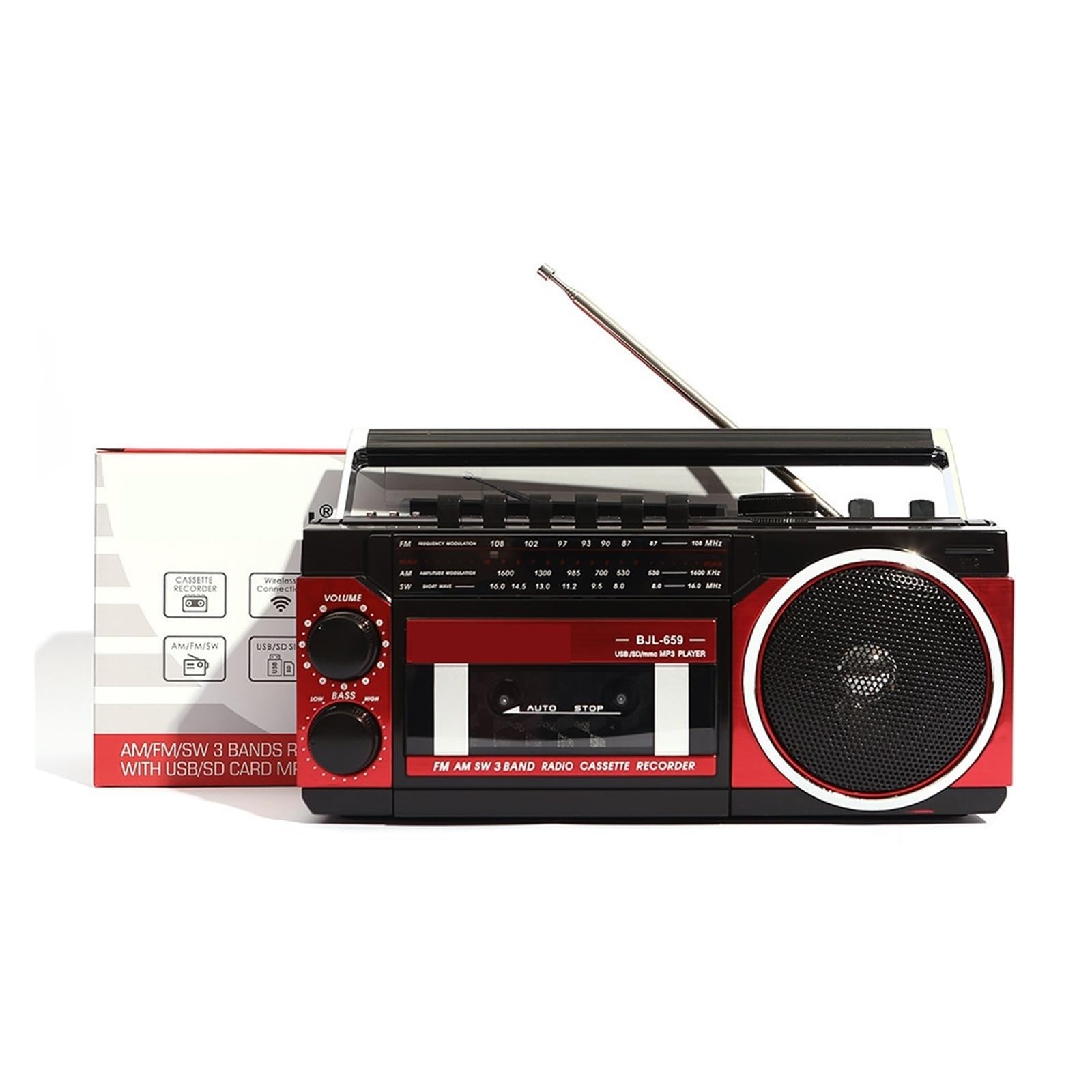 Wielopasmowe radio Bluetooth o dużej głośności, odtwarzacz kasetowy w stylu retro i funkcje wielofunkcyjne - ne dla miłośników muzyki i entuzjastów nostalgii