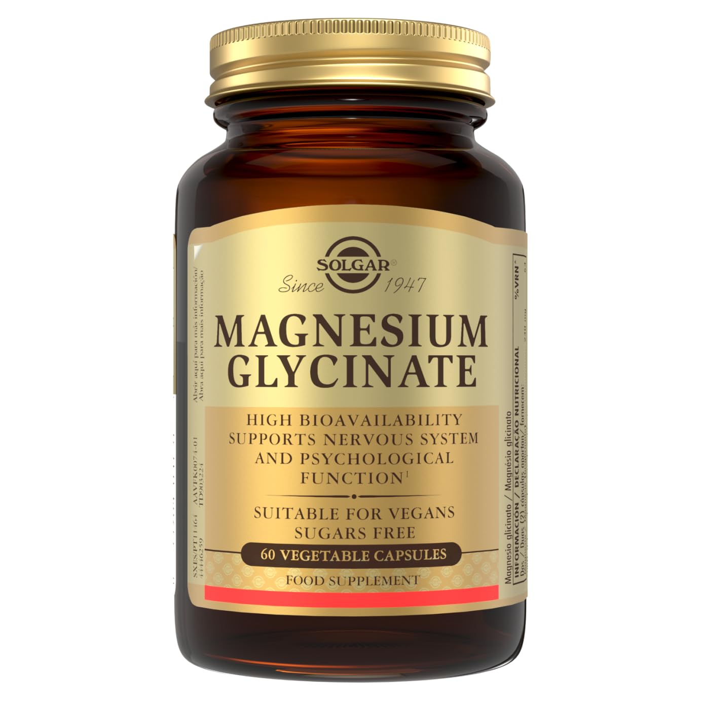Solgar Magnesio Bisglicinato 240 mg | Alta Biodisponibilidad y Absorción | Reduce Cansancio y Apoya Sistema Nervioso | 100% Quelado | Vegano | 60 Cápsulas Vegetales