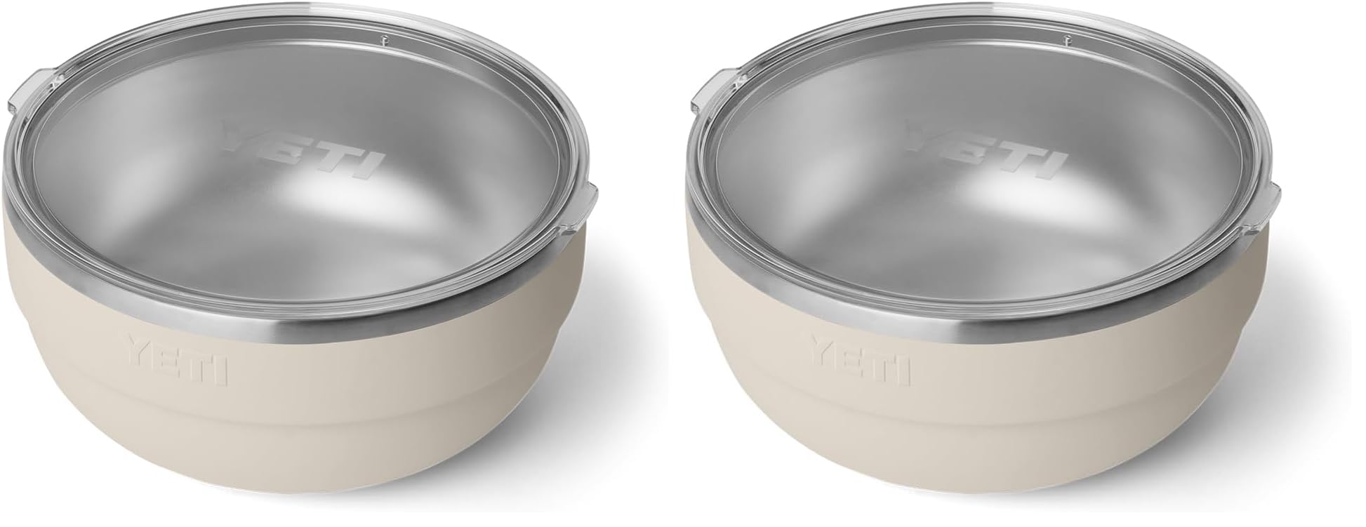 YETI Rambler Bowl, Vacuum Insulated, Stackable and Nestable Stainless Steel Bowl with Lid, 4.5 Quart, Cape Taupe (Pack of 2)