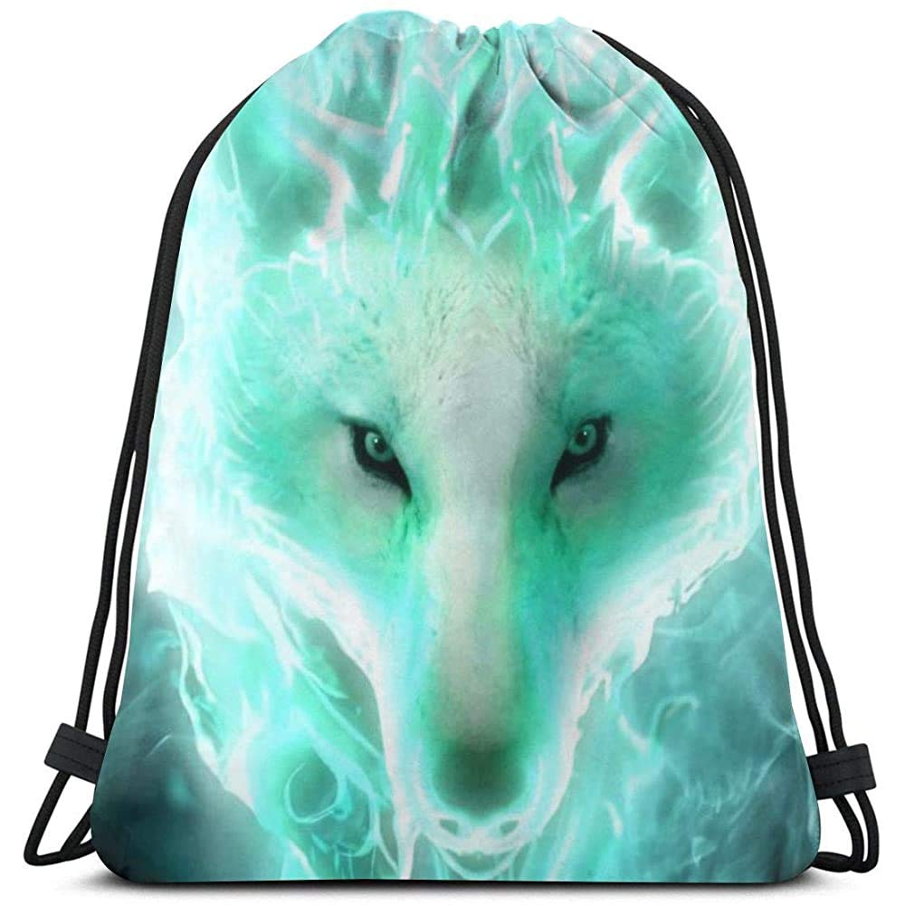Drawstring Backpack Animal Wolf 3d Print String Bag Sackpack Cinch