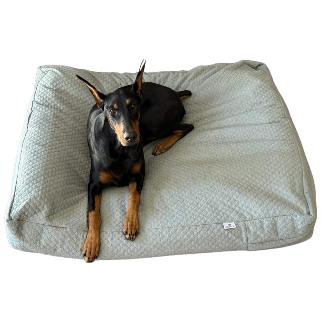 4Knines Luxury Dog Bed Cover – Waterproof Cover for Dog Bed – Heavy Duty Quilted Material – Durable, Machine Washable – USA Based Brand – Medium (Fog)
