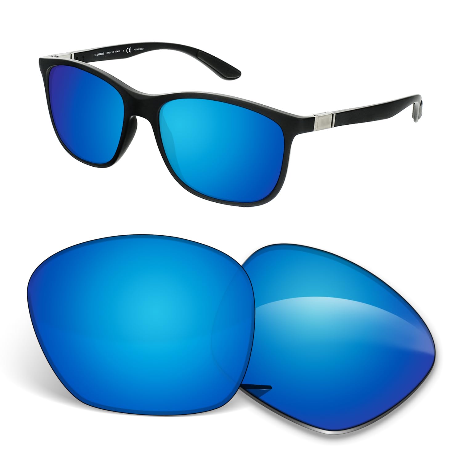 Zapasowe soczewki 1,5 mm, kompatybilne z okularami przeciwsłonecznymi Ray-Ban RB4330 56 mm, odporne na zarysowania i uderzenia
