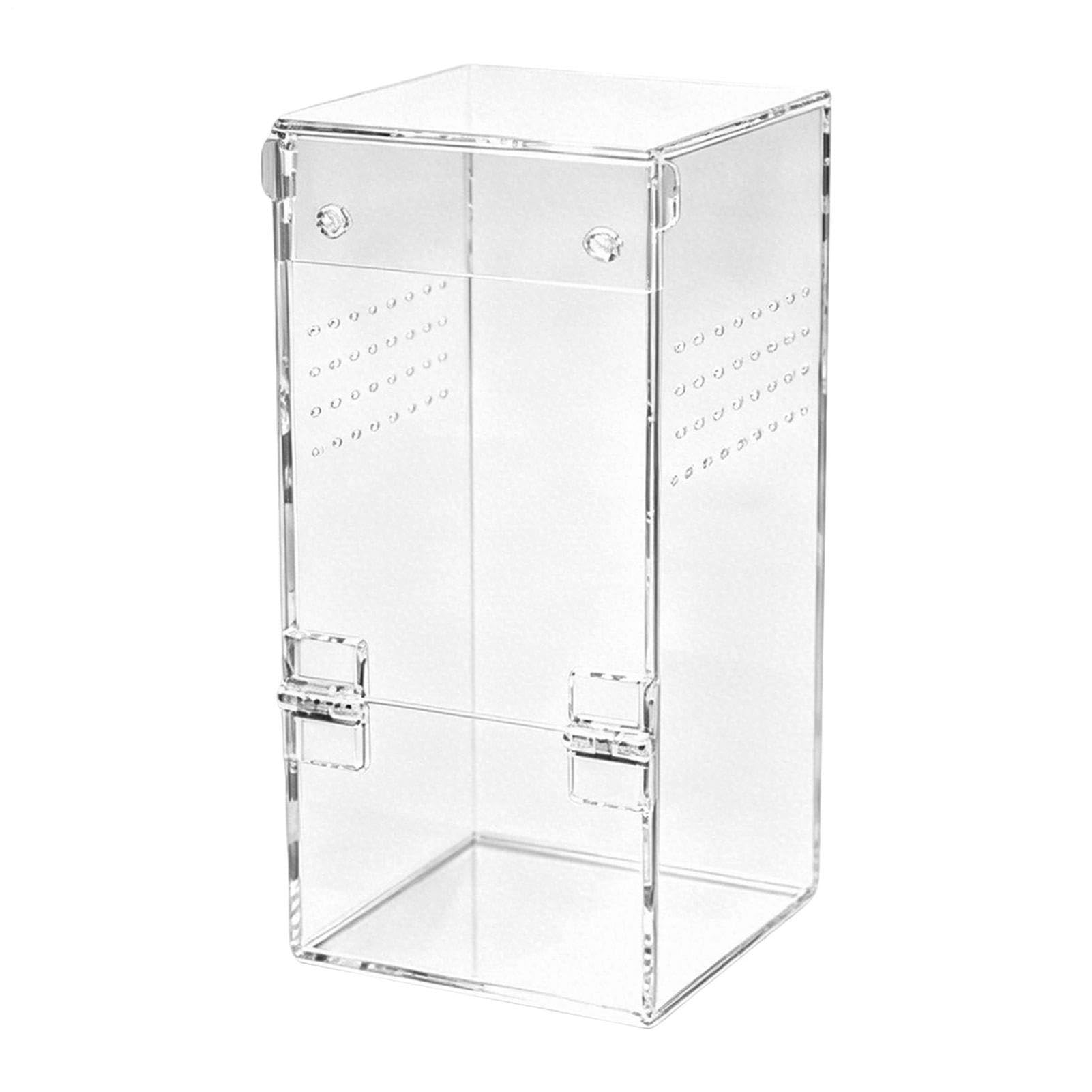 Hábitat acrílico magnético con diseño ventilado transparente para araña y rana