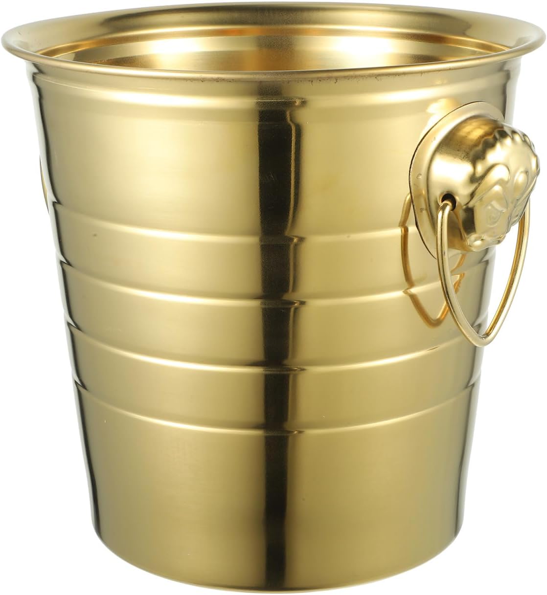 BESTOYARD 2.7Qt Stainless Steel Ice Bucket with Gold Tiger Head - Double Wall Insulated Party Bucket for Beer Wine Home and Outdoor Use