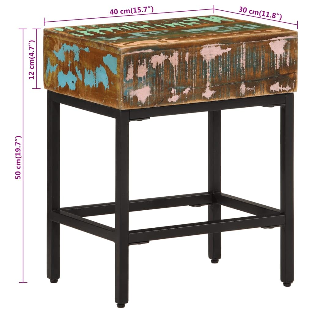 vidaXL Eindtafels Multikleur 40 x 32 x 46 cm massief