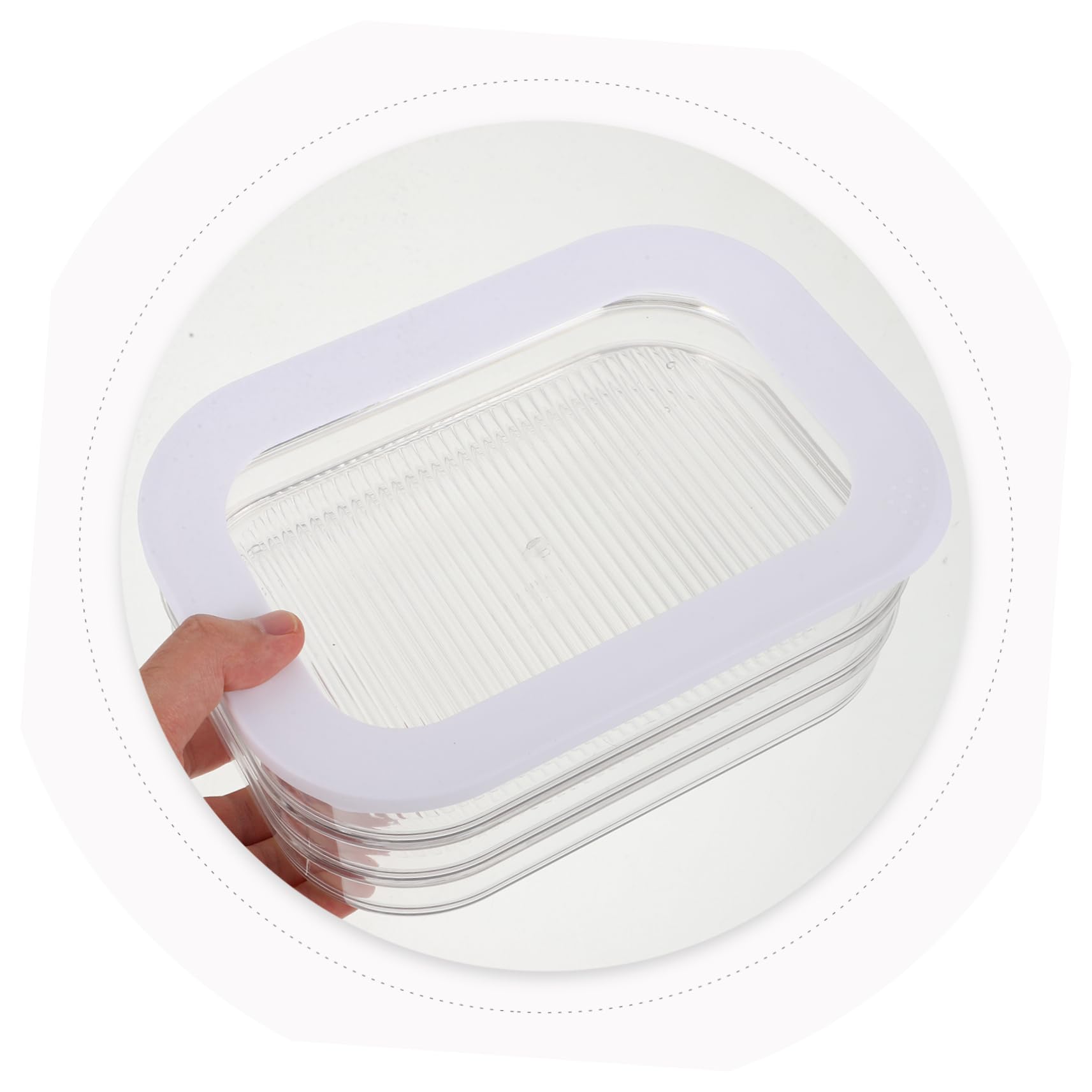 Caja Organizadora de Alimentos Tapa Transparente de Acrílico Resistente a Deformaciones y Larga Duración para Tocino Adecuado para Conservar en Refrigerador