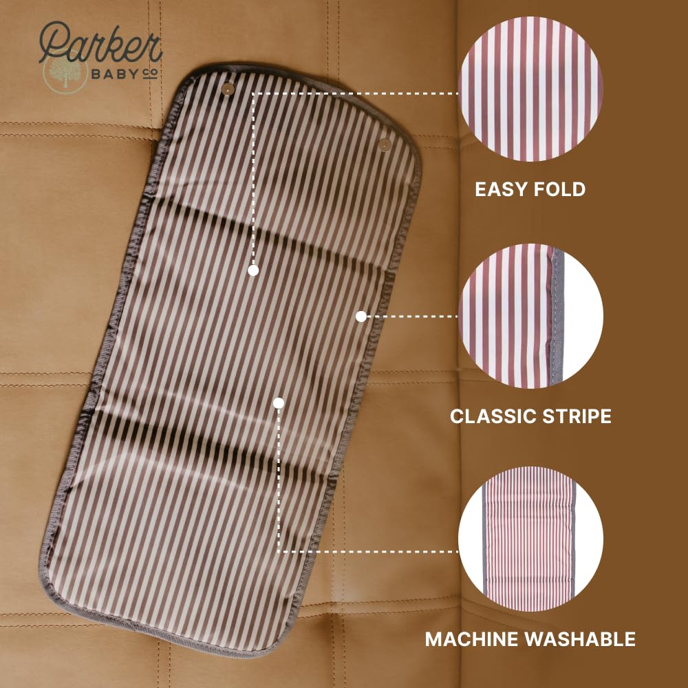 Parker Baby - Cambiador portátil para pañales de bebé, cambiador de pañales portátil, cambiador para viajes, cambiador de bebé con bolsa de abedul