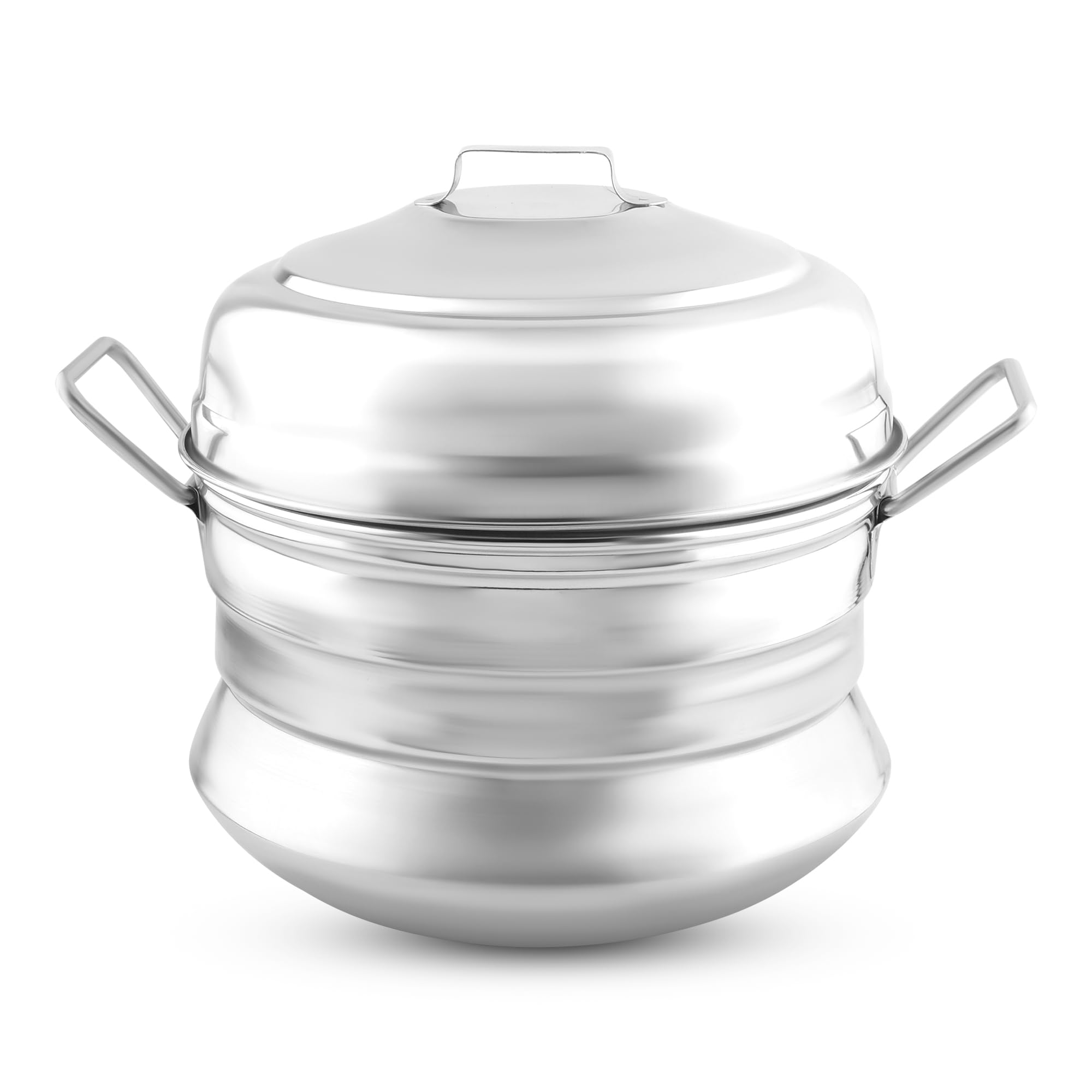 KSJONE Acciaio inossidabile tradizionale Idly Panai/Steamer/Maker con 3 piastre profonde (13 buchi), (argento)
