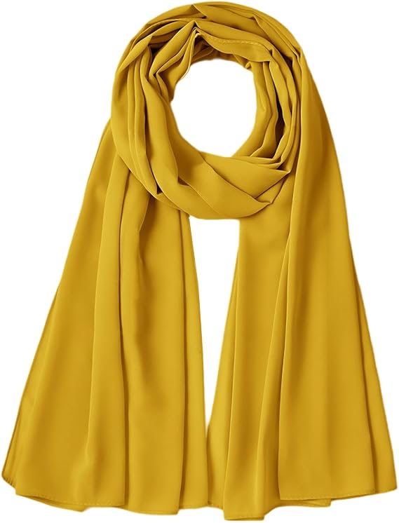 Ftoronaly Chiffon Scarf for Women Lightweight Breathable Sunscreen Soft Solid Hijab Scarf for Daily &amp; Muslim Wear